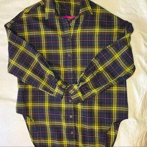 Shein X plaid flannel boyfriend sw blouse